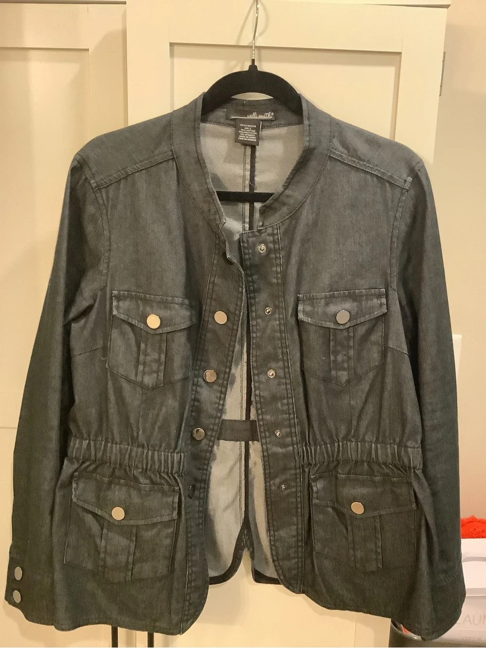 Willi Smith Gray Denim Utility Jacket - Picture 3 of 7